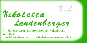 nikoletta landenberger business card